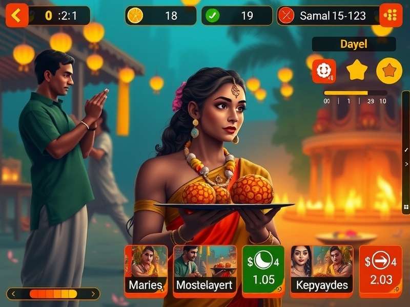 Puja Celebration Quest gameplay screenshot showing festival preparation